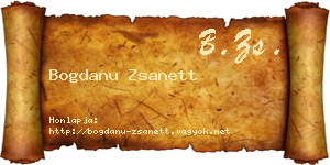 Bogdanu Zsanett névjegykártya